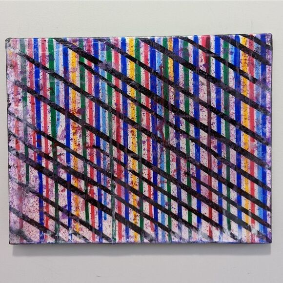 Multi-Color Drip Acrylic Painting with Resin Finish 11x14